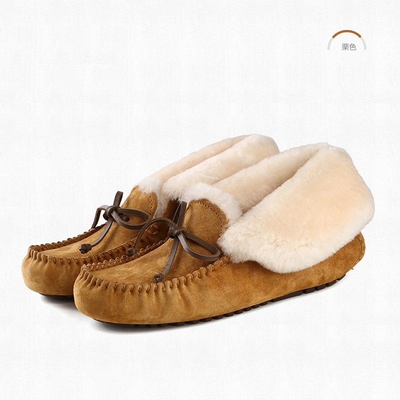 Women&prime;s Loafers Flat Shoes for Winter Plush Ladies Causal Non Slip Warm Moccasins Woman Comfort Flats Female Snow Boots