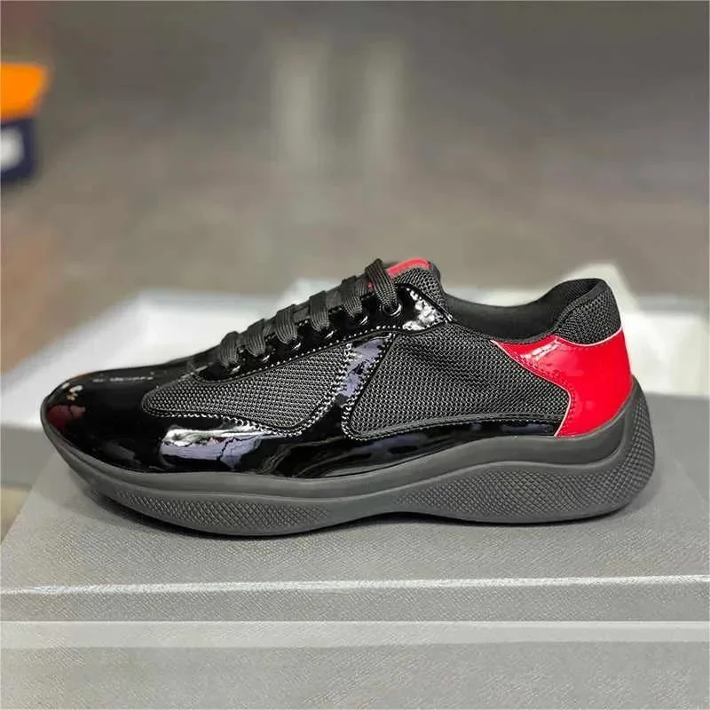 America&prime; S Cup Designer XL Leather Sneakers High Quality Patent Leather Flat Sneakers Casual Shoes Outdoor Running Training Shoes Sneakers