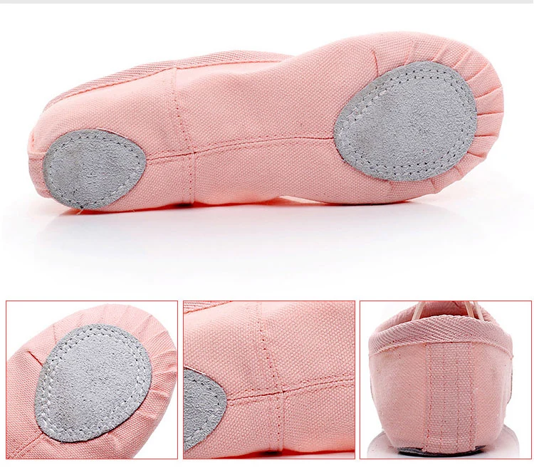 Factory Price Soft Comfortable Adjustable Canvas Kids Folding Training Practice Ballet Shoe