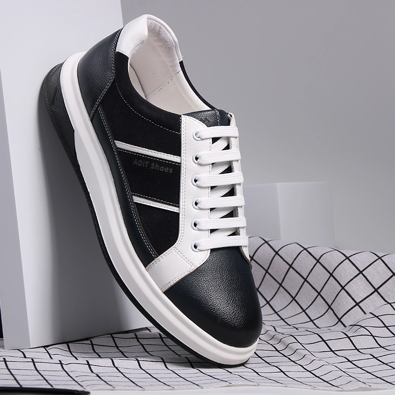 Adit New Design Lace-up Men Leather Sport Shoes Sneakers Custom Logo Shoes for Men