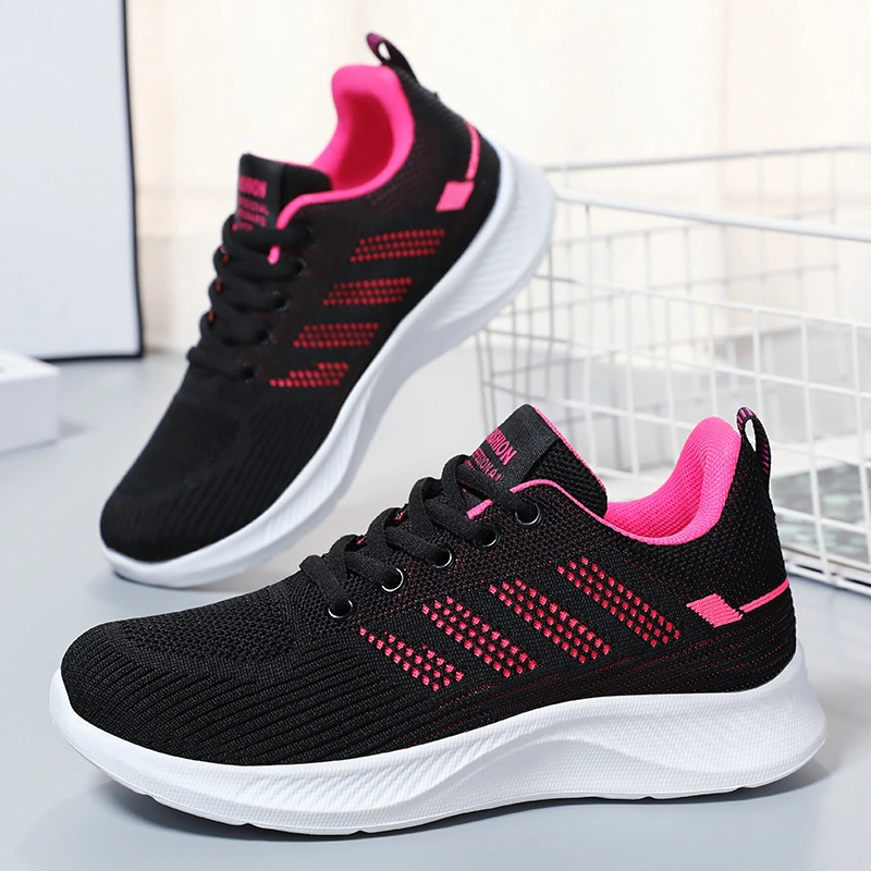 New Soft-Soled Breathable Fly-Woven Mesh Casual Sports Shoes for Women