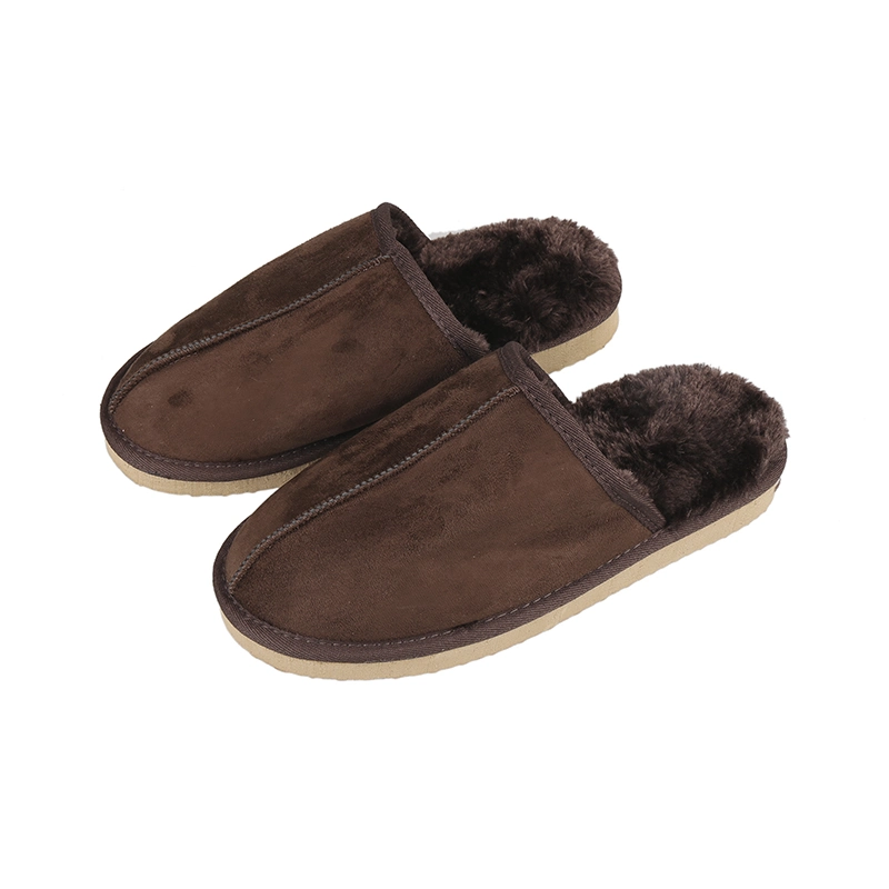 Luxury Faux Fur Warm Indoor Outdoor Winter Mules Home Slippers for Men