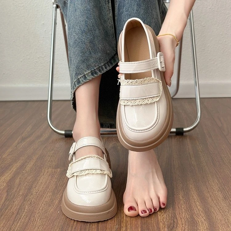 J10fashion Trend Versatile Platform Female Loafers Casual Shoes