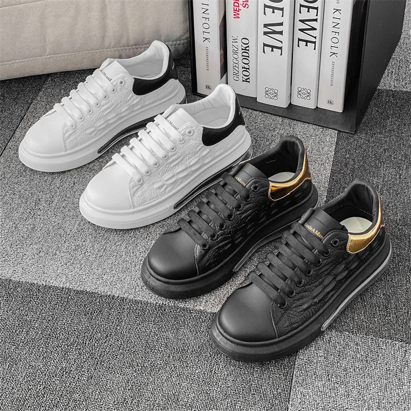 Leather Upper Sneakers Walking Style Casual Shoes Sporty Skate Skateboard Shoes