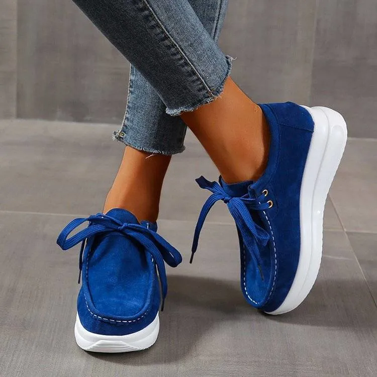 New Casual Non-Slip Female Shoes Students Fashion Chunky Sole Lace-up Sports Shoes for Women