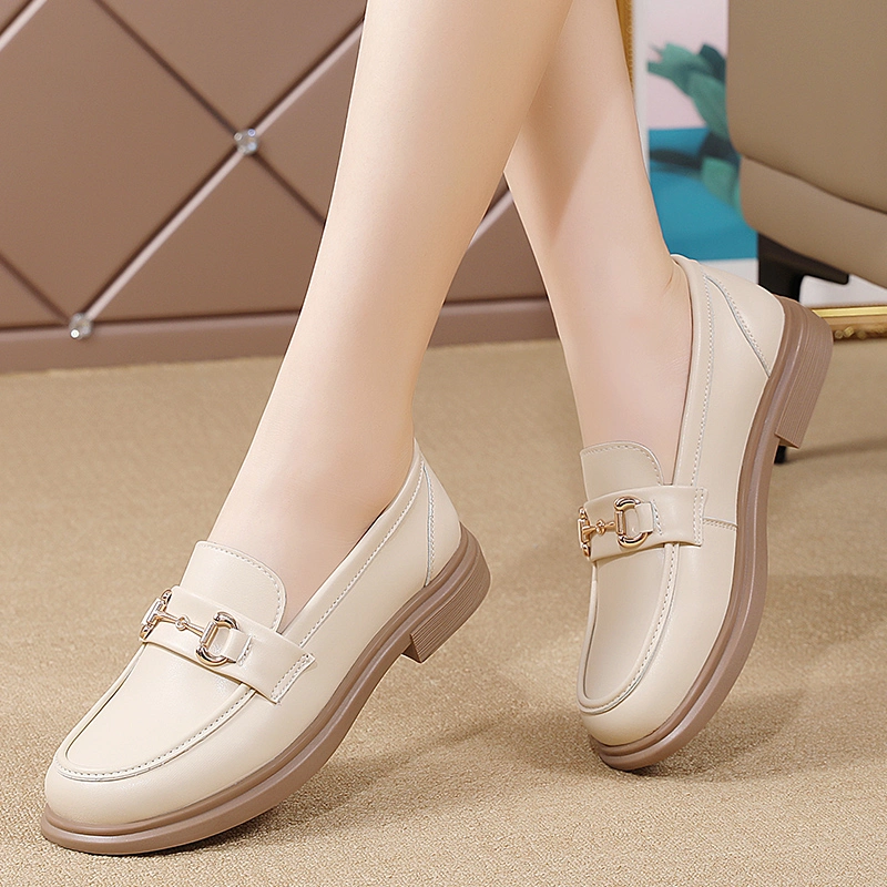 Classical European Dress Style Office Lady Shoes Female High Heeled Platform Slip on Women Loafers Leisure Casual Spring and Summer Season