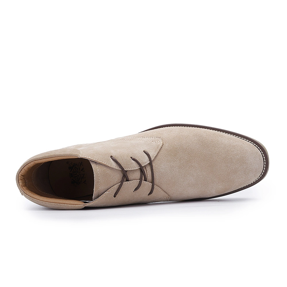 Sand Cow Suede Lace-up Leather Man Boots Shoes