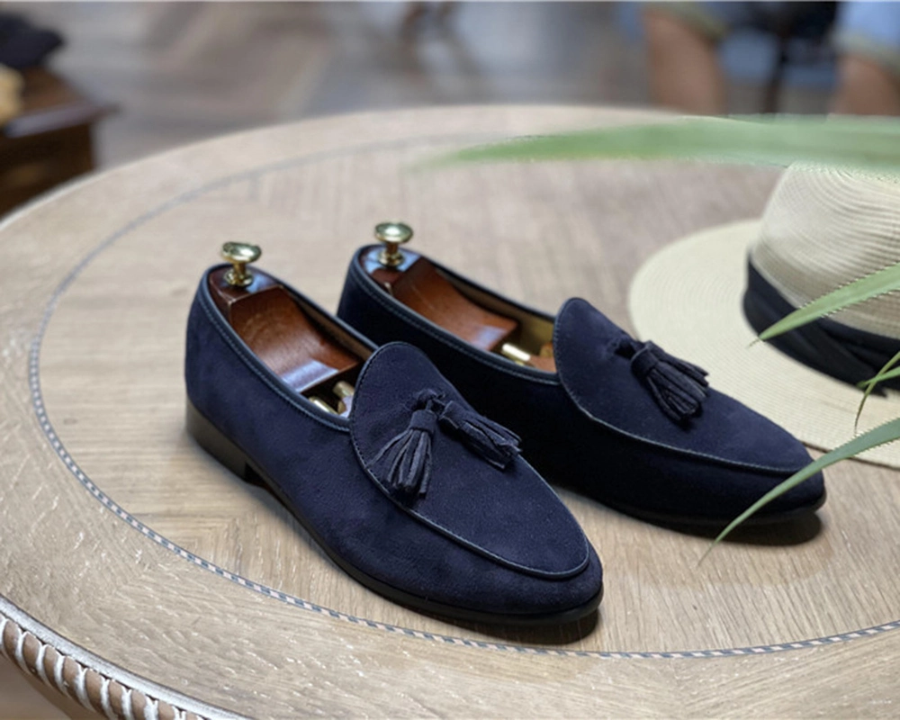 Suede Tassel Loafers Men Belgian Loafers Slip-on Loafer Penny Loafer