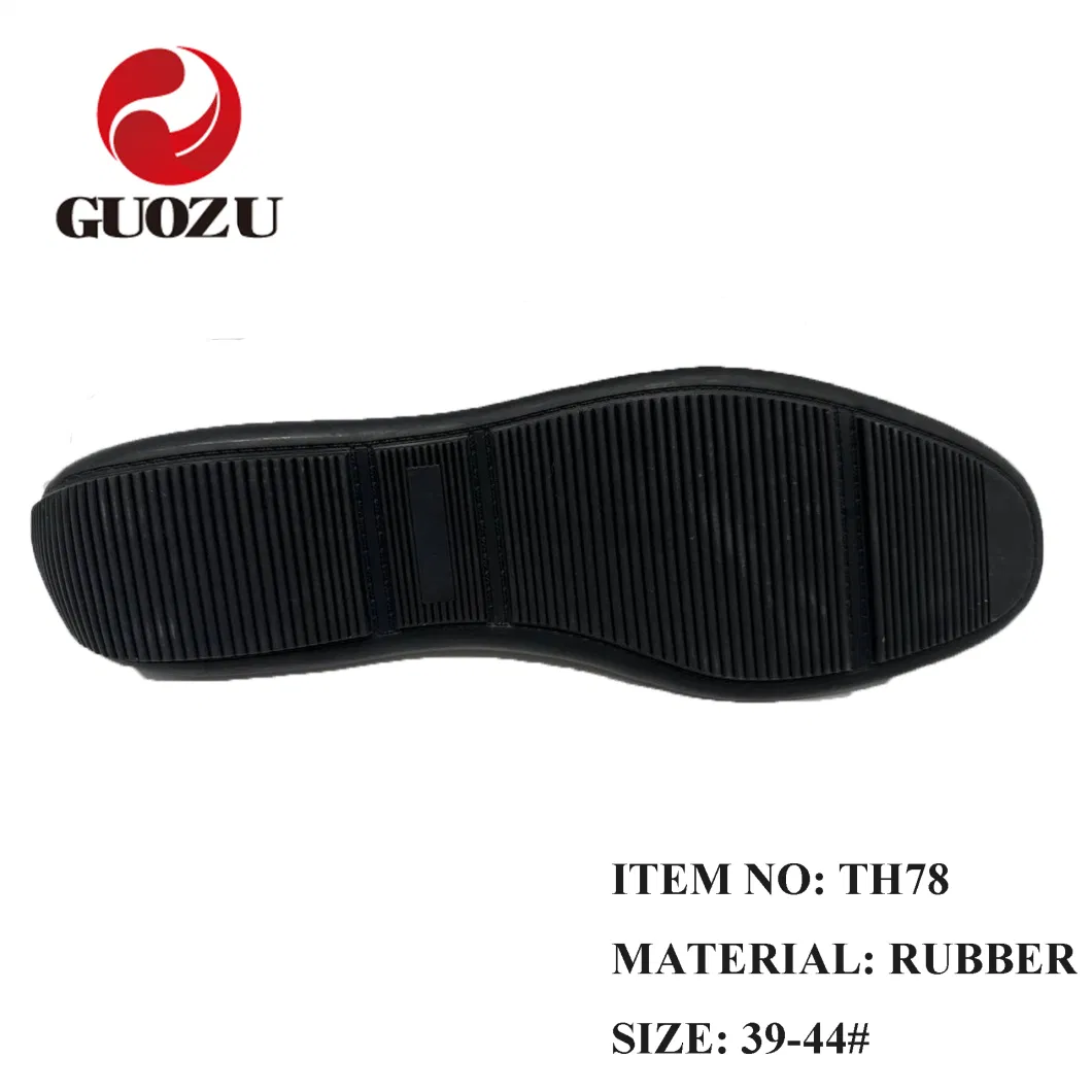 2023 New Design Flat Non-Slip Moccasin Shoe with Rubber Shoe Sole