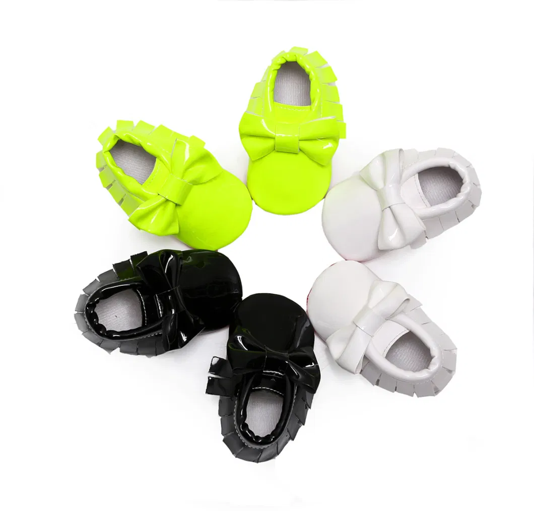 Bow Fringe Baby Moccasins Soft Sole Baby Shoes Girls Fashion Toddler Shoes Crib Flats Casual Shoes Esg13778