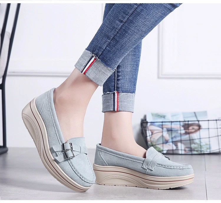 Designer Fashion Shoes for Ladies with Thick Sole Wedges Heels Womens Shoes