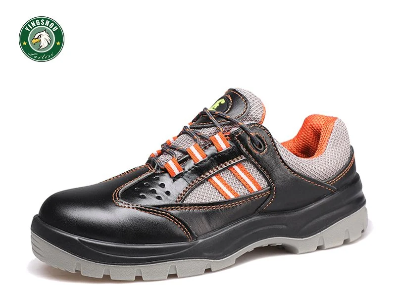 Wholesale Price Genuine Leather Spliced Mesh Insulation 6kv Steel Toe Work Shoes for Men Safety Shoes