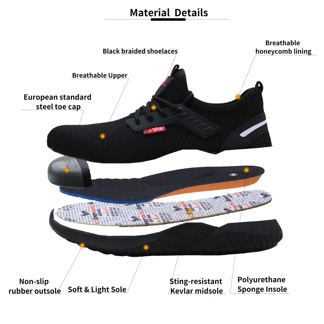 Best Selling Fabric Upper Womens Safety Steel Toe Shoes ASTM