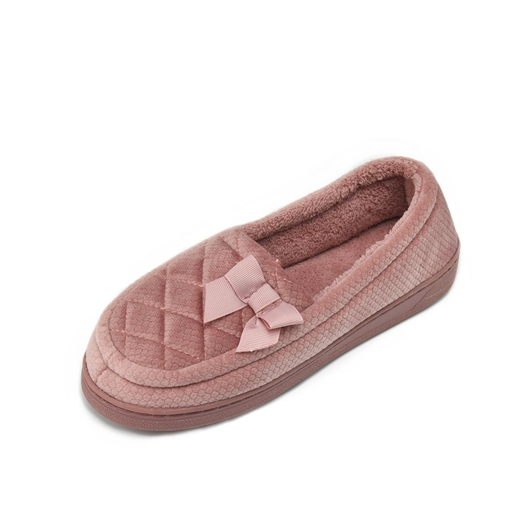 Factory Direct Wholesale Warmly Welcome Moccasins Women Bow Indoor Trendy Shoes