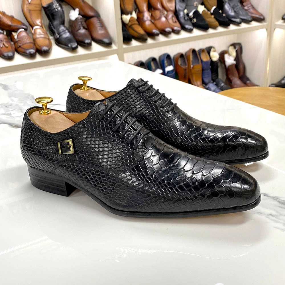 Goodyear Welt Men Dress Shoes Italian Leather High Quality Python Skin Mens Dress Leather Shoes Custom Formal Shoes for Men