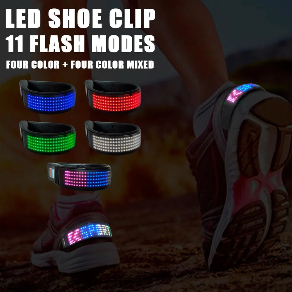 LED Message Shoelace Safety Clip Luminous Flashing Light for Outdoor Sport LED Shoe Rope