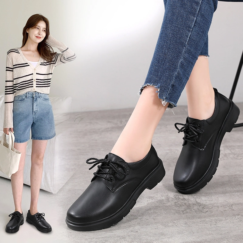 2024 Factory Charming Luxury Fashion Comfort Casual Women Dress Shoes High Quality Lace up Loafers Lady Woman Office Shoe Female Girls Footwear