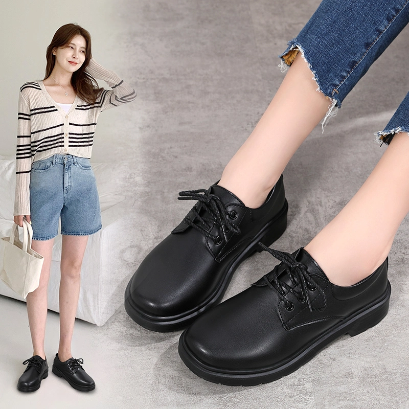 2024 Factory Charming Luxury Fashion Comfort Casual Women Dress Shoes High Quality Lace up Loafers Lady Woman Office Shoe Female Girls Footwear