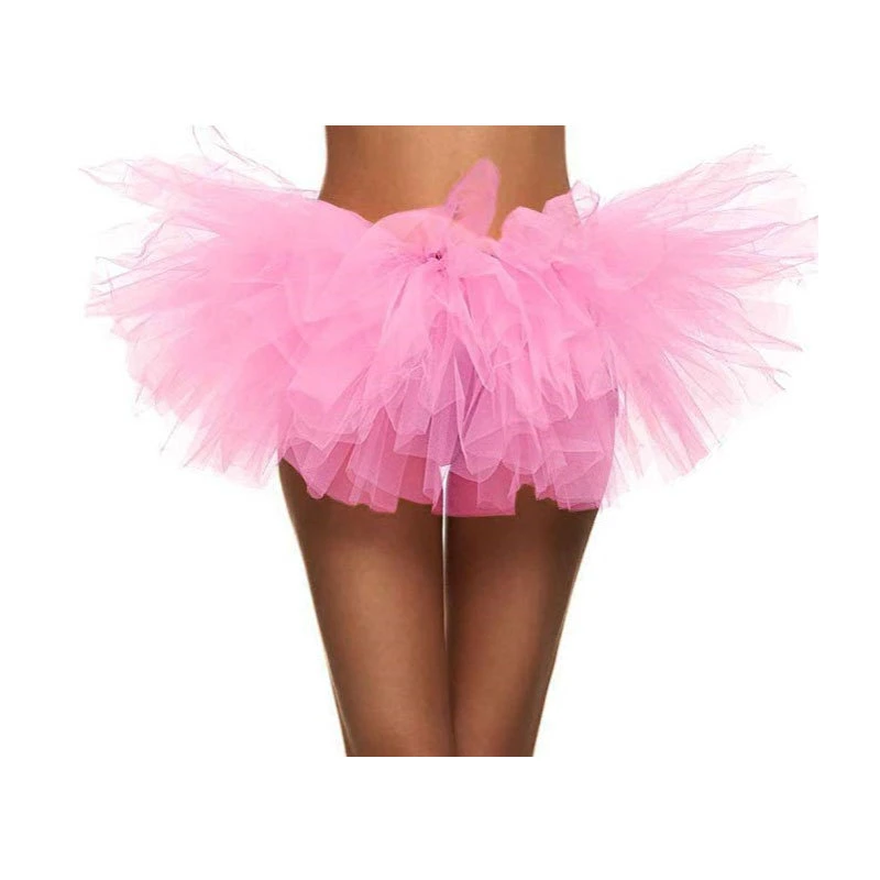 Customized Women Adult Mesh Tutu Skirt Princess Five Layers Elastic Waist Ballet Party Sexy Dance Skirts