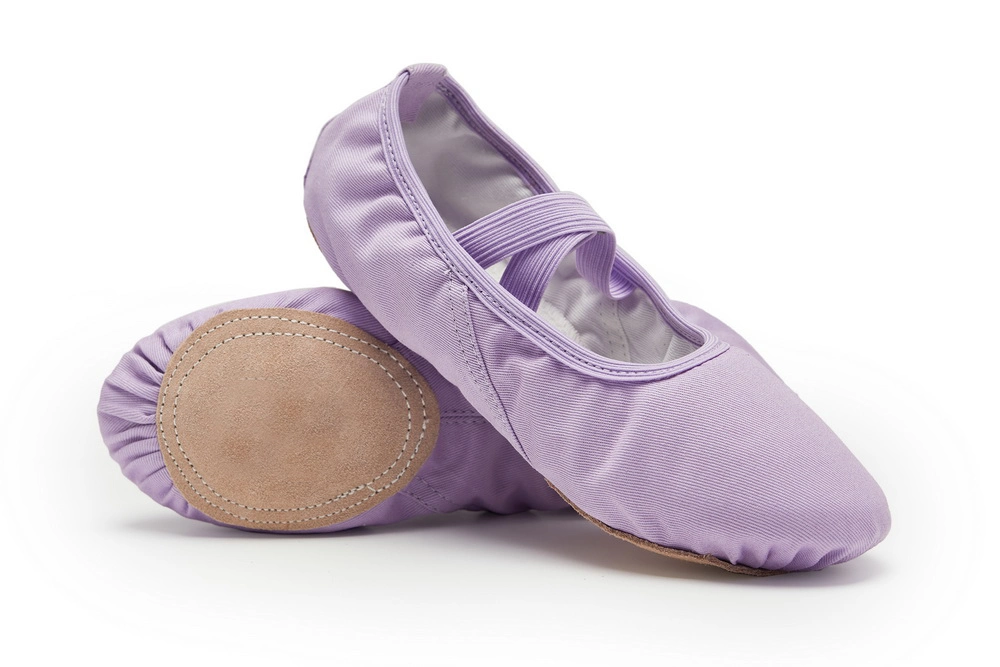 Factory Price Soft Comfortable Adjustable Canvas Kids Folding Training Practice Ballet Shoe