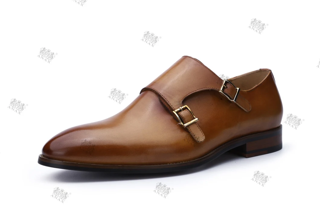 New Hand-Dye Leather-Shoes Men Shoes Casual-Shoes Sports Monk Strap Shoes