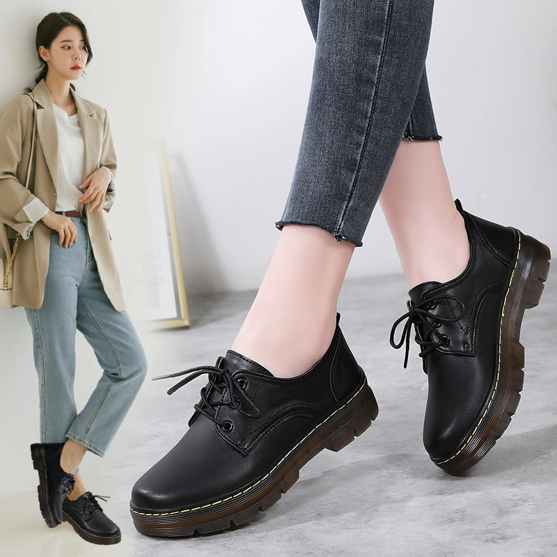 Elegant High Heels Lace up Boots Casual Shoes Women Loafer Lady Shoe Boot Female Footwear