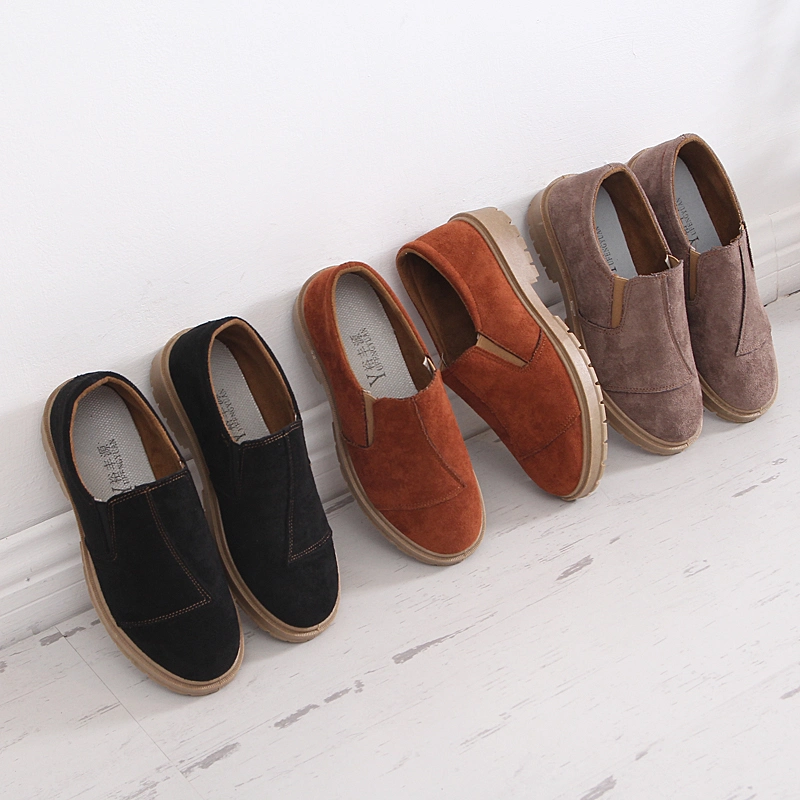 New Autumn Flat Shallow Mouth Suede Casual Outdoor Brand Single Shoes Loafers