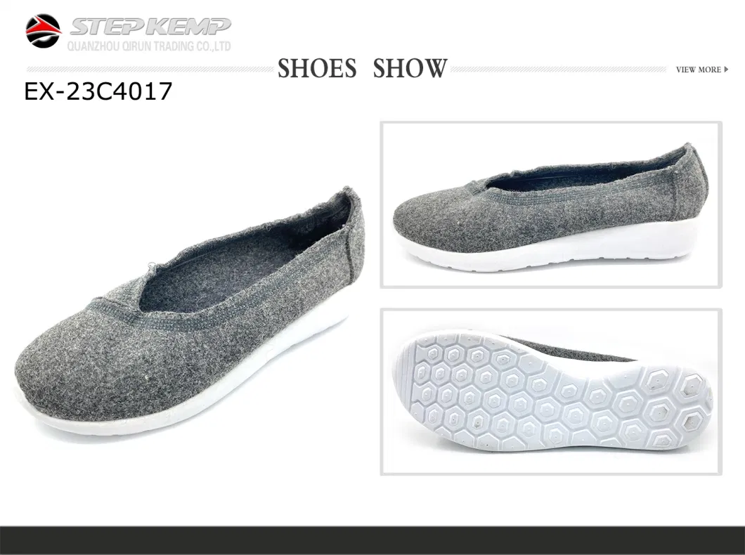 Women Lady Spring Autumn Slip on Canvas Slipper Casual Walking Shoes Ex-23c4017