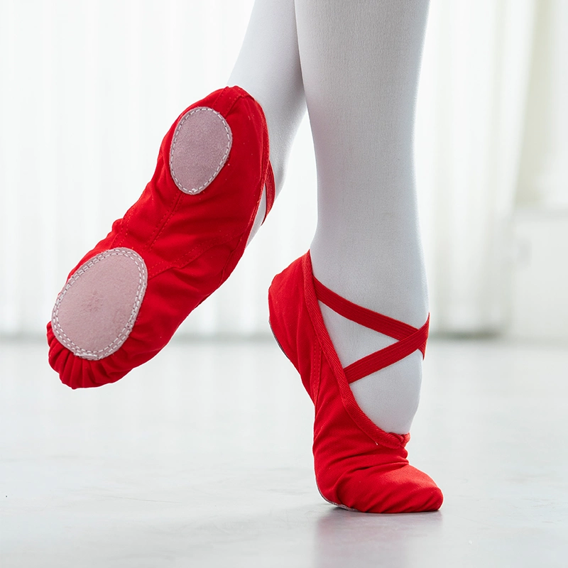 Ballet Shoes for Girls Canvas Ballet Slippers Dance Shoes with Elastic Band