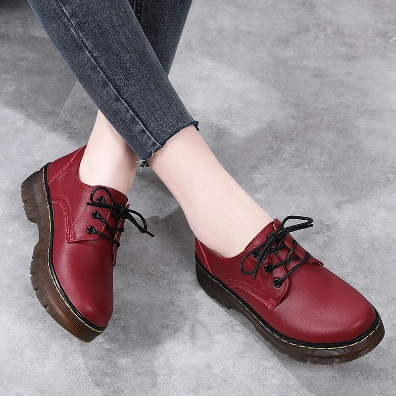 Elegant High Heels Lace up Boots Casual Shoes Women Loafer Lady Shoe Boot Female Footwear