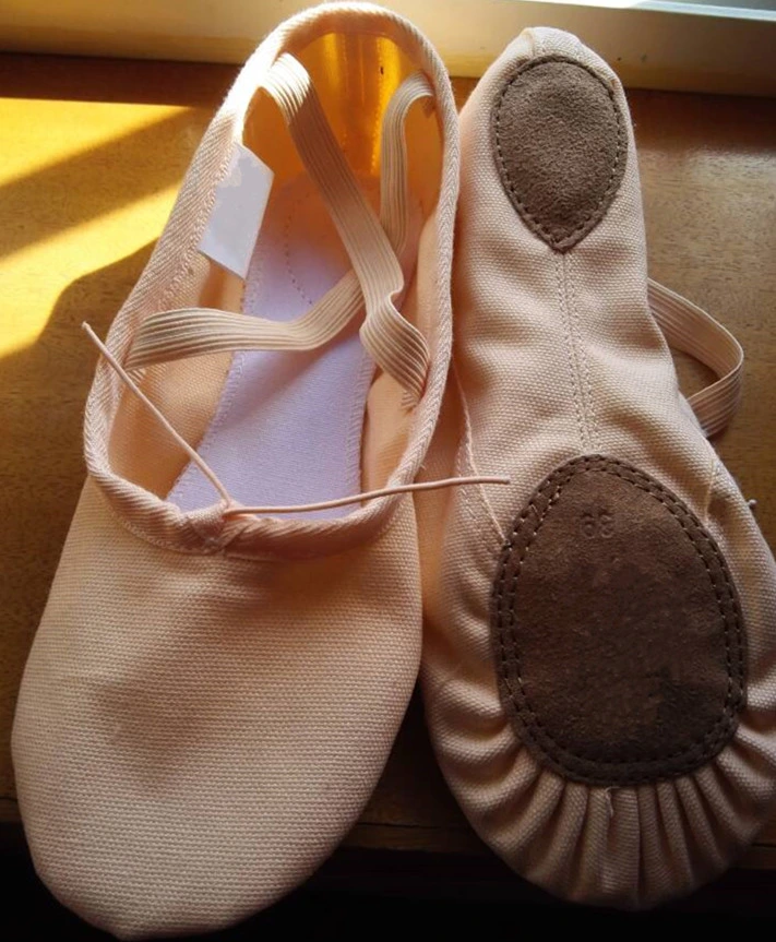 Double Canvas Split-Sole Ballet Split Suede Sole Canvas Casual Slippers Cheap Ballet Shoes