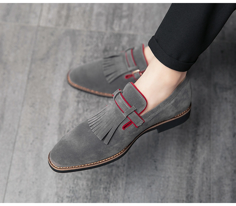 Fashion Luxury Men Shoes Casual Comfort Dress Shoe Male Minimalism Suede Leather Tassels British Brogues