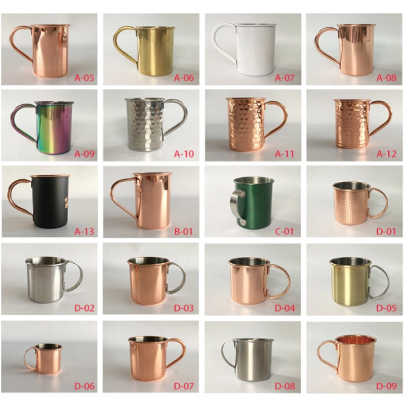 Martini 12 Oz16oz Moscow Mule Stainless Steel Copper Mug with Handle