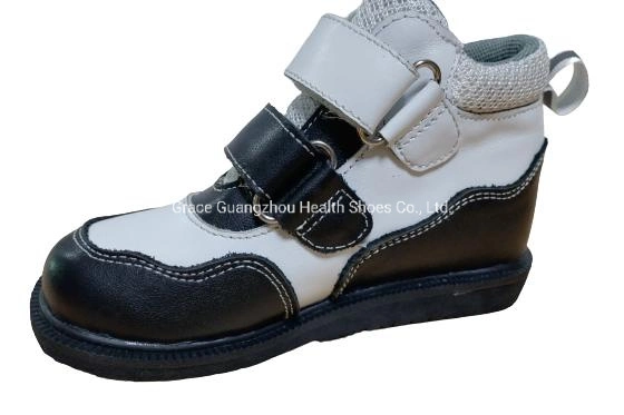 Kids Flat Foot Orthopedic Shoe Stability Leather School Shoes with Arch Support