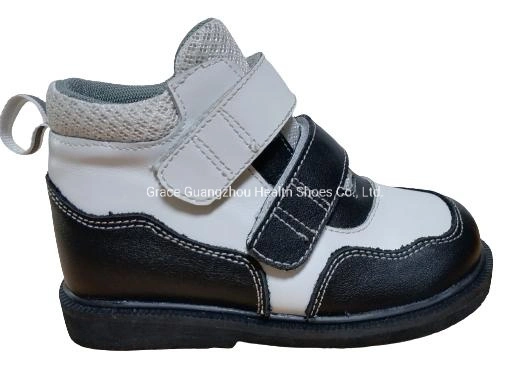 Kids Flat Foot Orthopedic Shoe Stability Leather School Shoes with Arch Support