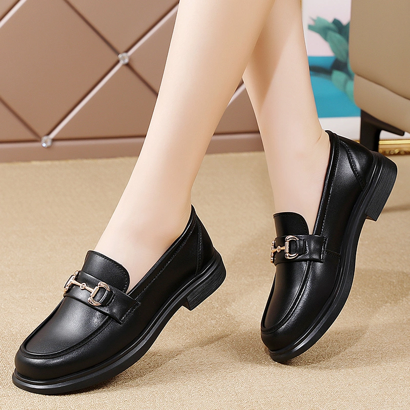 Classical European Dress Style Office Lady Shoes Female High Heeled Platform Slip on Women Loafers Leisure Casual Spring and Summer Season