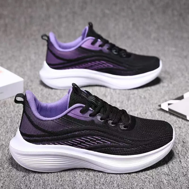 Women&prime;s Sports Shoes Women&prime;s New Summer Running Shoes Shock Absorption Shoes Soft-Soled Mesh Casual Shoes Breathable Running Shoes