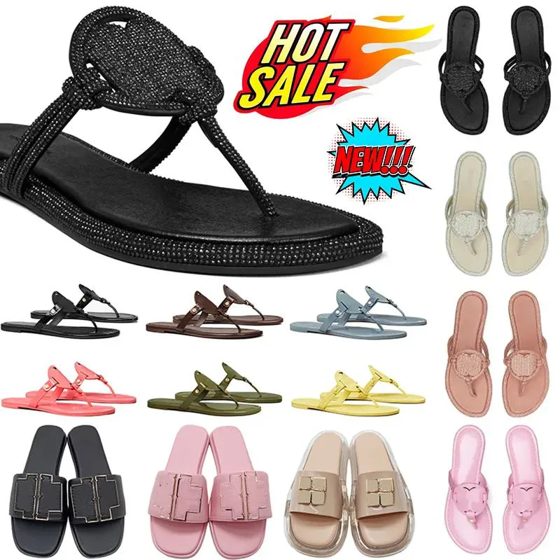 Designer Sandals Miller Knotted Pave Sandal Mini Miller Patent Jelly Slide Slippers Womens White Black Yellow Pink Silver Flip Flops Shoes Size