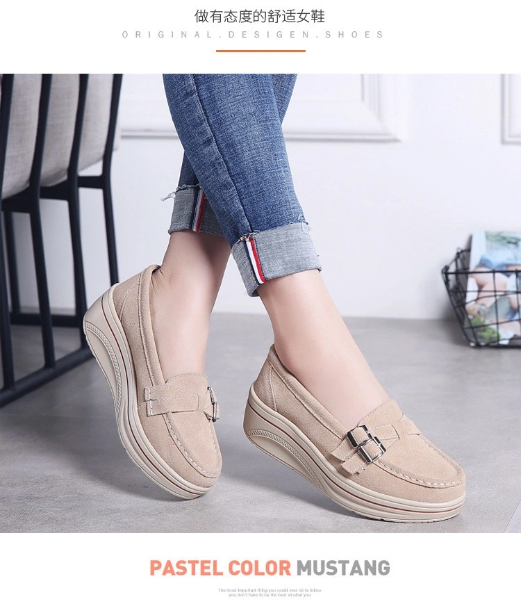 Designer Fashion Shoes for Ladies with Thick Sole Wedges Heels Womens Shoes