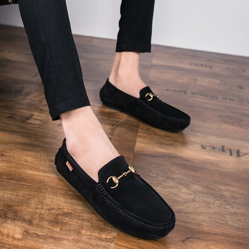 Amazon Hot Sell Men Slip-on Suede Leather Loafers Shoes