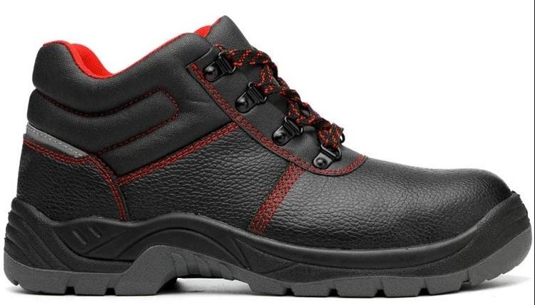 China Origin Construction Mens Comfortable Black Leather Safety Shoes Steel Toe