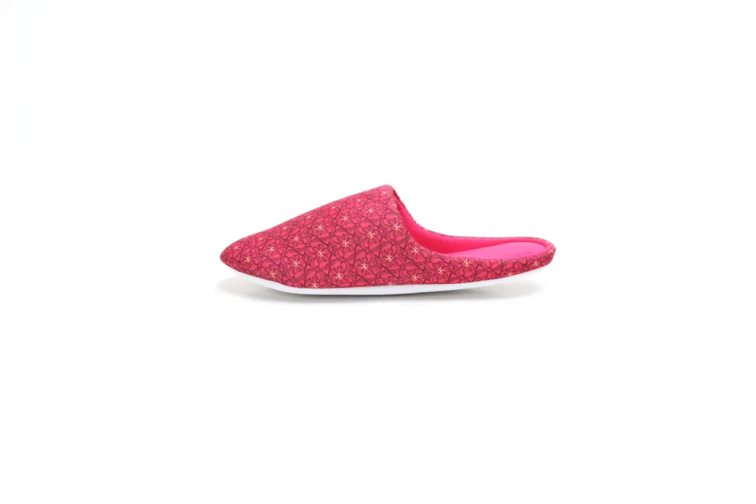 Spanish Print Style Indoor Slippers Mule Flat Fushia 22as156-02