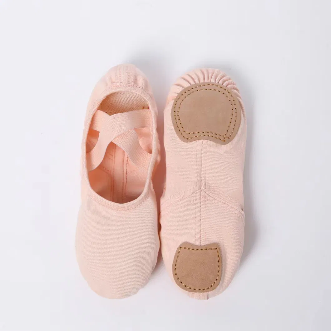 New Fashionable Hot Sales Stretch Canvas Dance Practice Training Adult Kids Ballet Shoes for Dancer