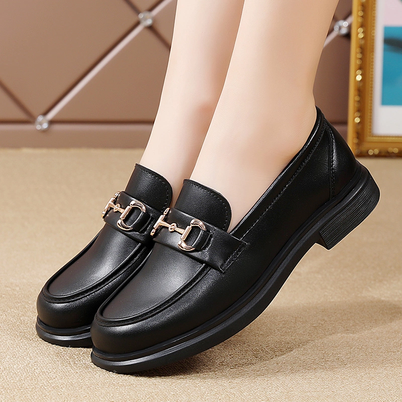 Classical European Dress Style Office Lady Shoes Female High Heeled Platform Slip on Women Loafers Leisure Casual Spring and Summer Season