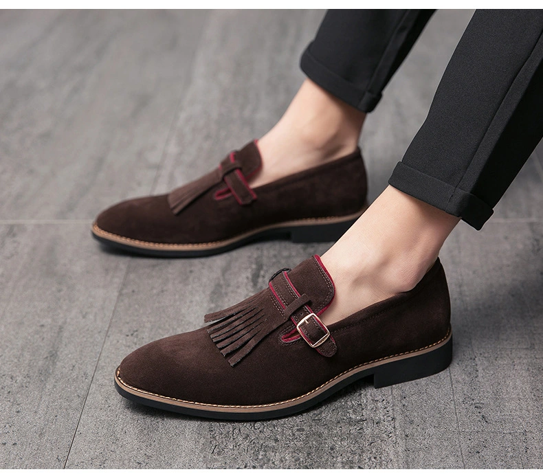 Fashion Luxury Men Shoes Casual Comfort Dress Shoe Male Minimalism Suede Leather Tassels British Brogues