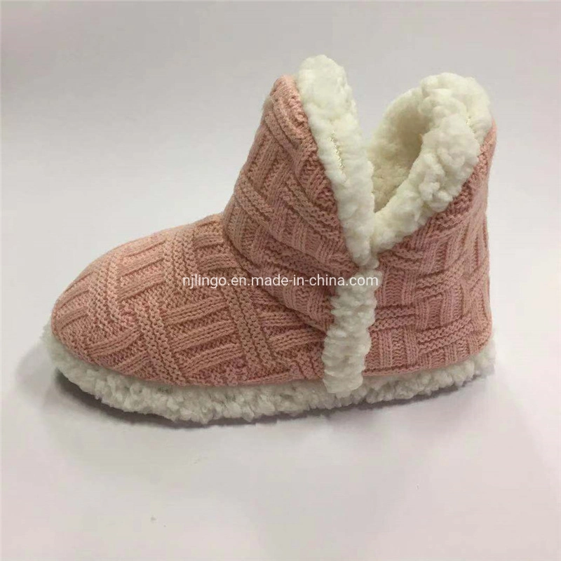 Warm Knitted Winter Home Cozy Women Boots Ladies Indoor Soft Slippers Shoes