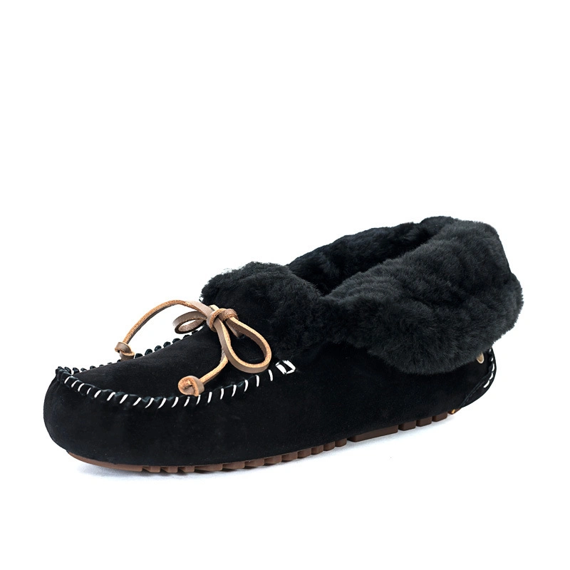 Women&prime;s Loafers Flat Shoes for Winter Plush Ladies Causal Non Slip Warm Moccasins Woman Comfort Flats Female Snow Boots