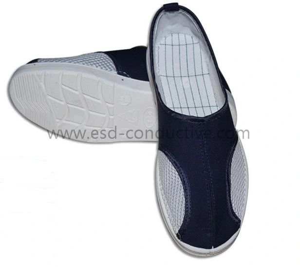 Cleanroom Anti-Static Fabric Upper Spu/PU/PVC Sole ESD Safety Shoes