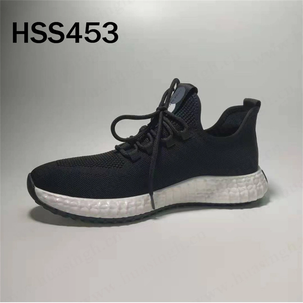 Ywq, Factory Direct Sale Anti-Tear Cotton Fabric Upper Durable Rubber Outsole Black Running Shoe HSS453