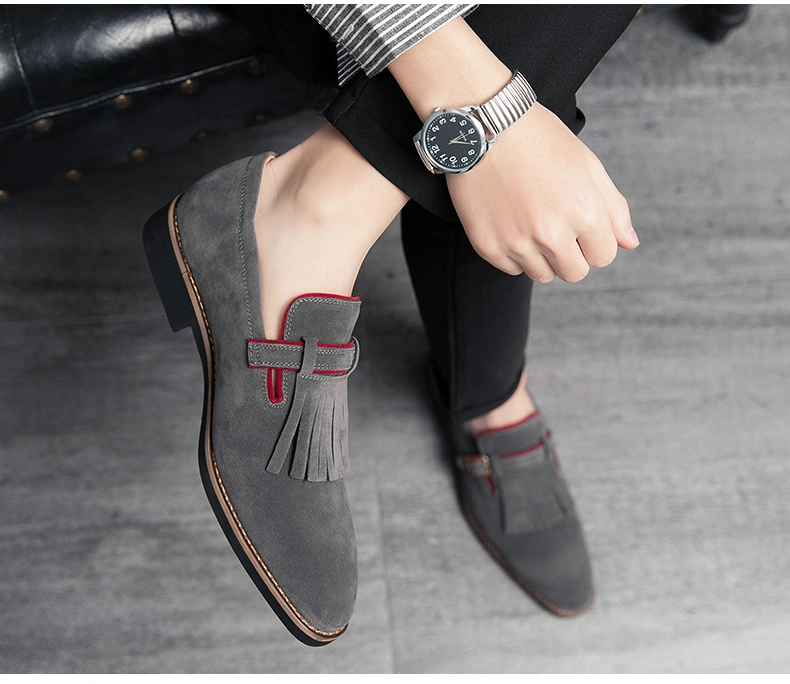 Fashion Luxury Men Shoes Casual Comfort Dress Shoe Male Minimalism Suede Leather Tassels British Brogues